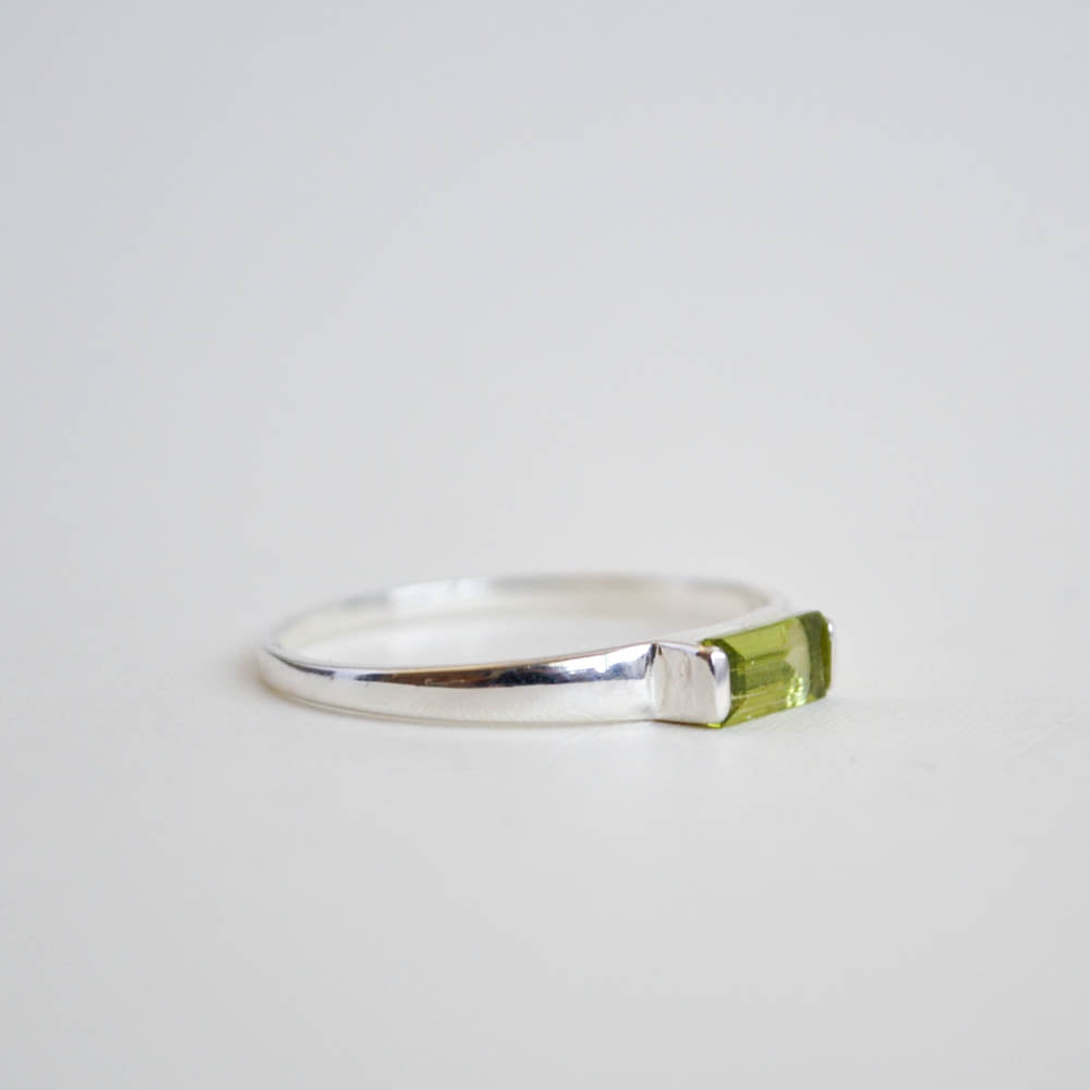 Peridot Baguette Stacking Ring