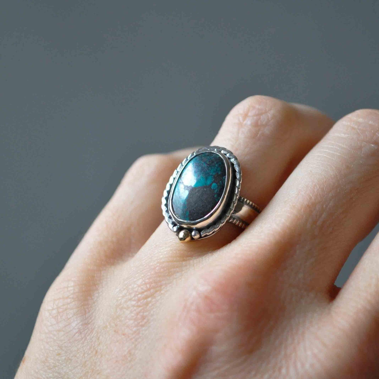 Dark Turquoise Ring—Size 6