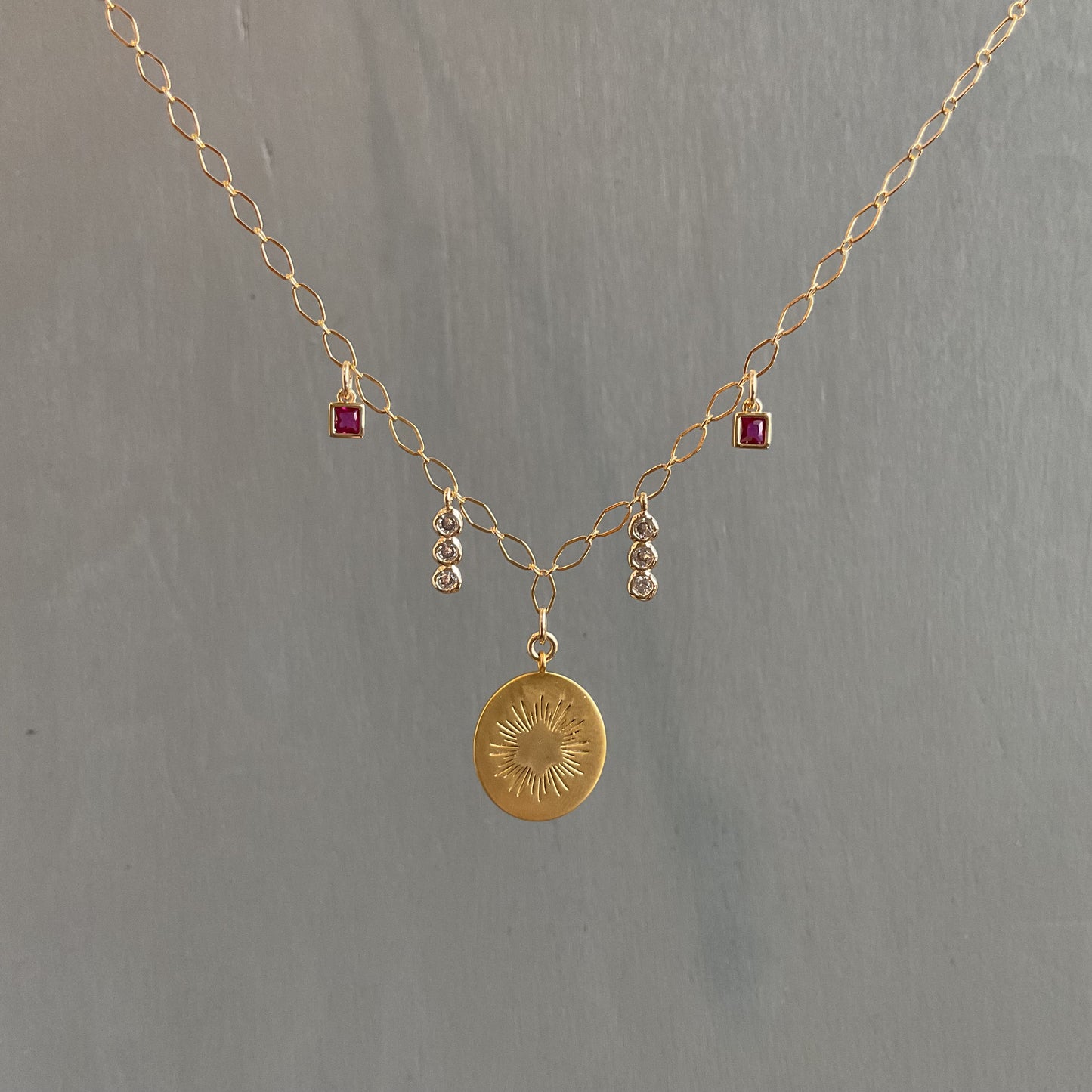 Aura Drop Pendant Charm Necklace