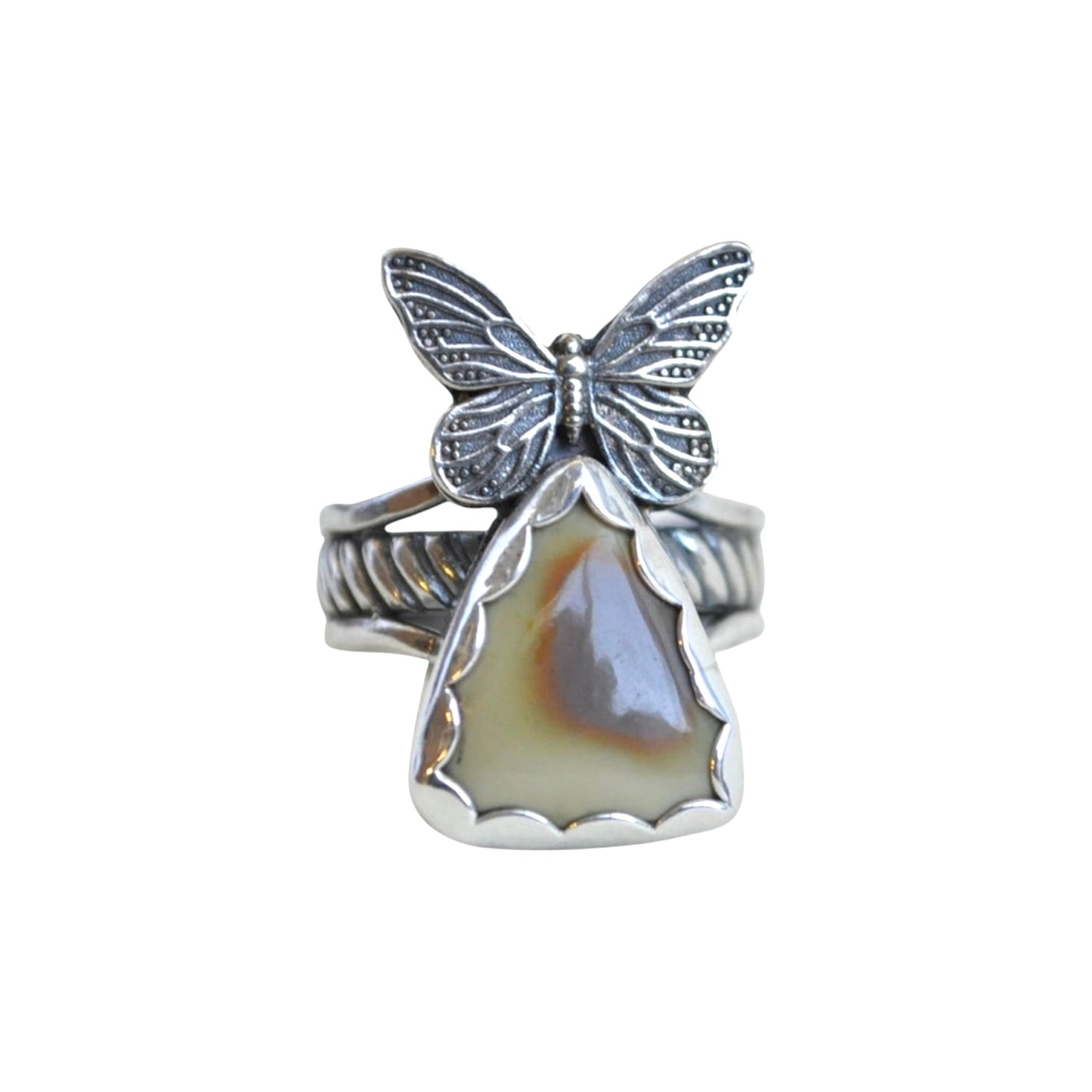 Jasper Butterfly Ring—Size 6.5
