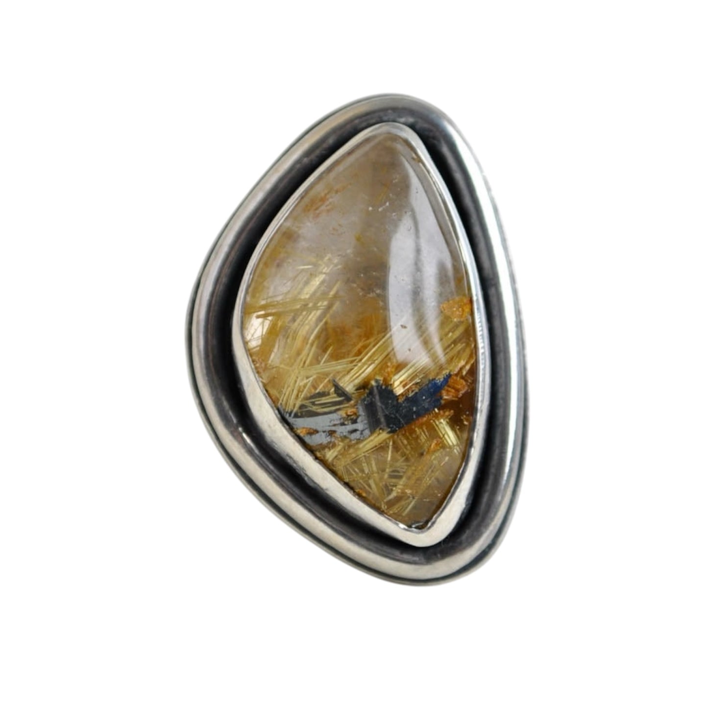Rutilated Quartz Ring—Size 7