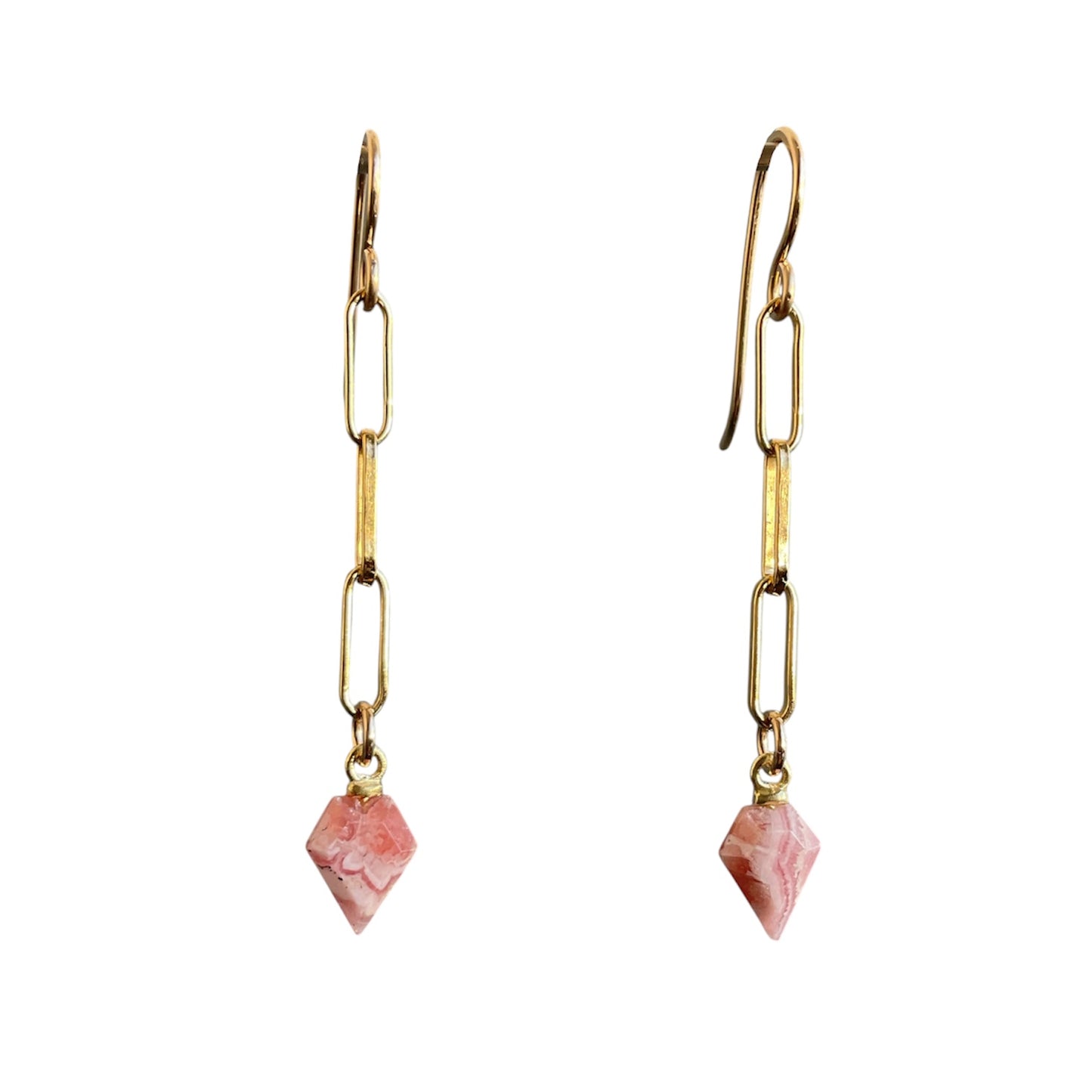 Gemstone Disc Dangle Earrings