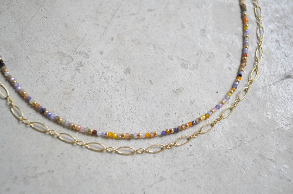 Tourmaline Gemstone and Chain Necklace