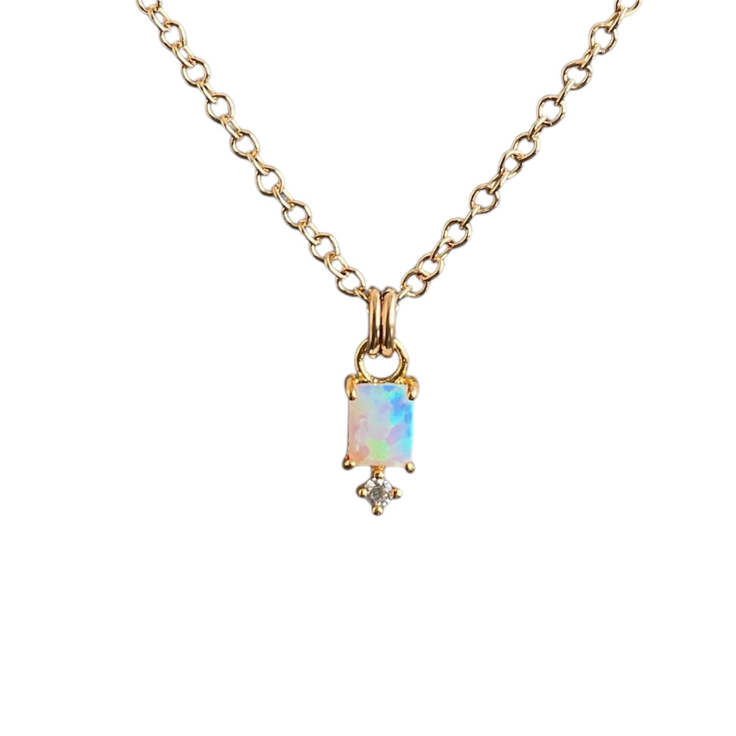 Square Opal Necklace
