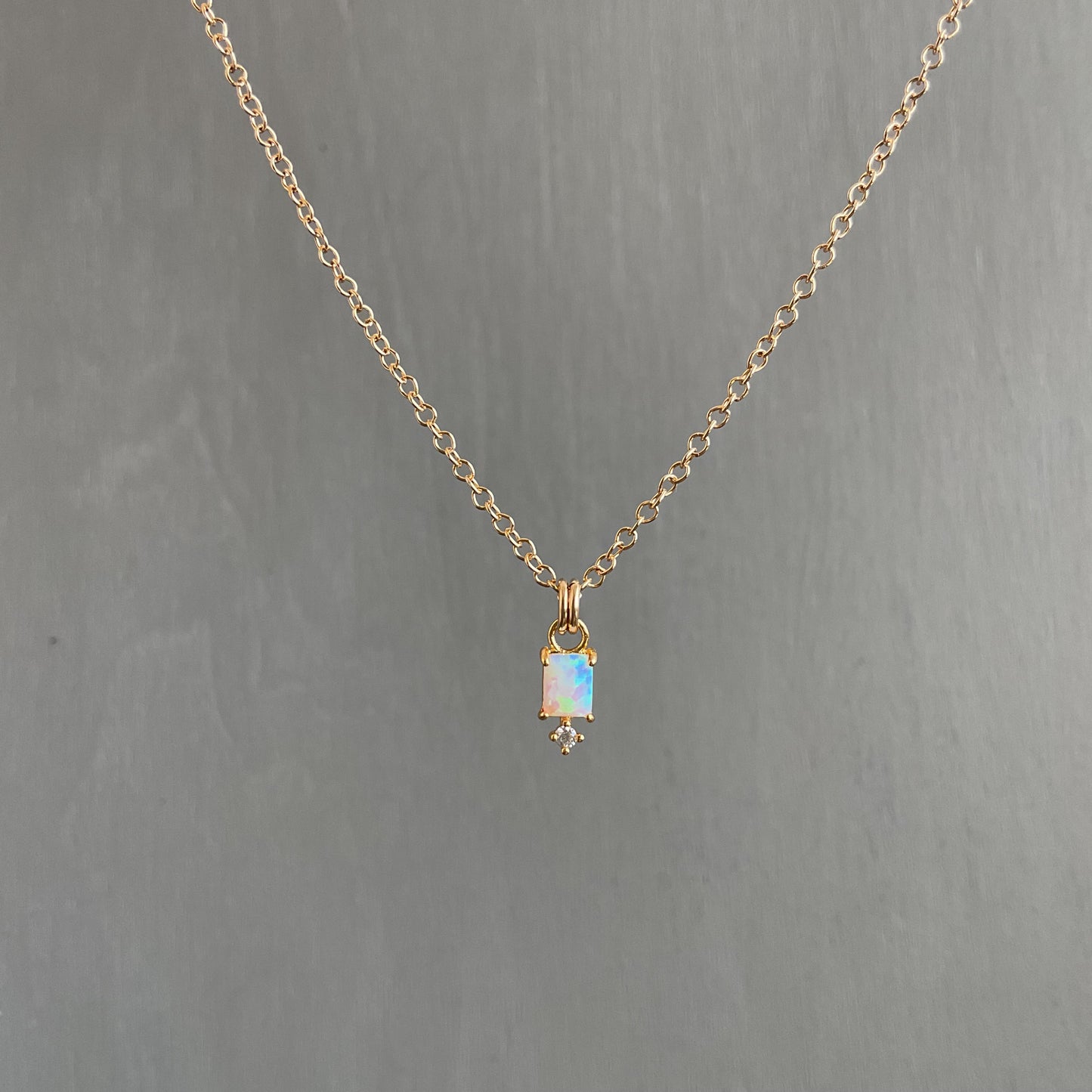 Square Opal Necklace