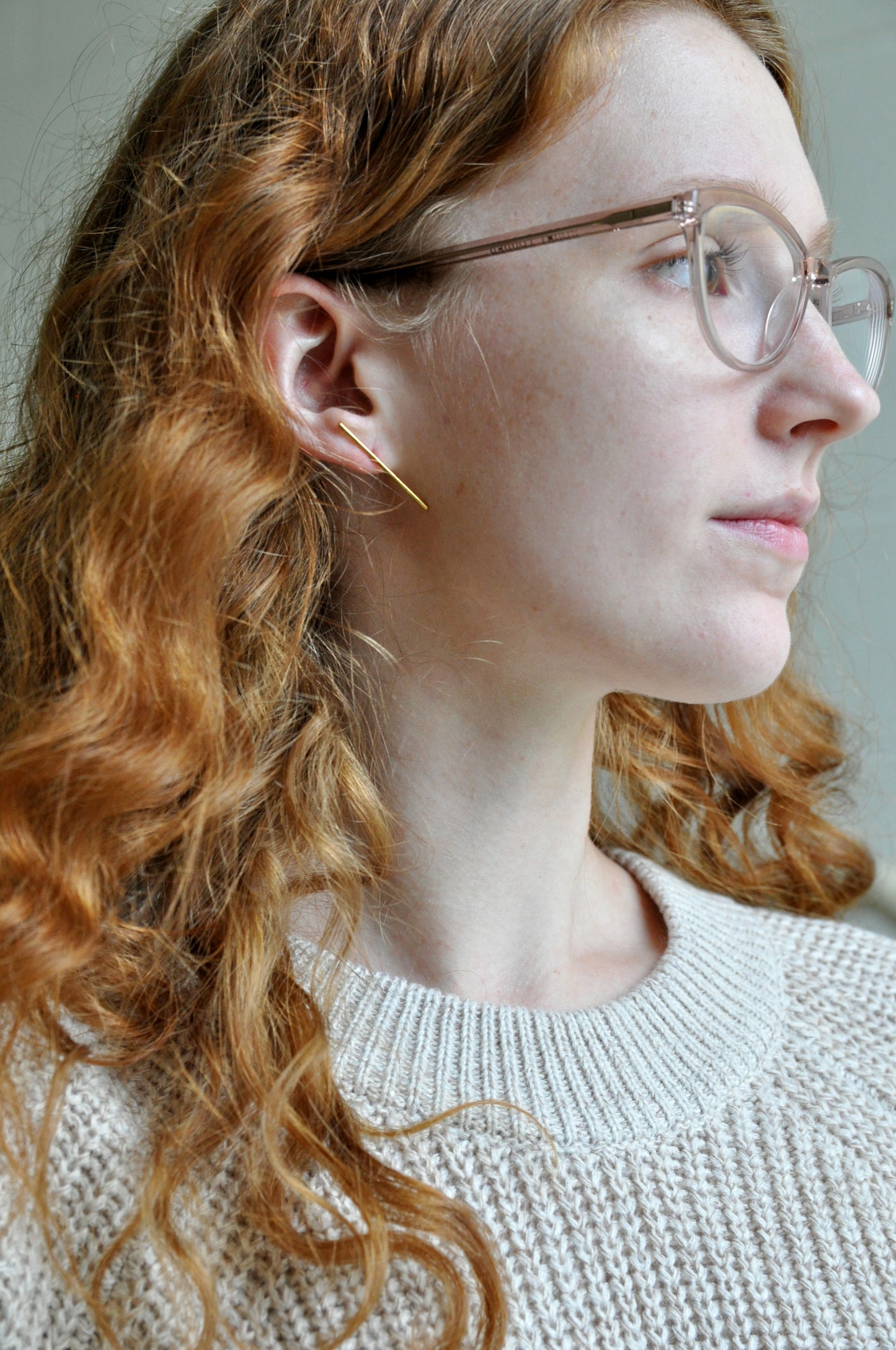 Fine Line Bar Post Earrings