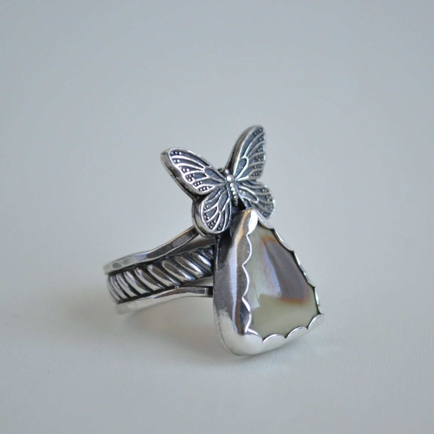 Jasper Butterfly Ring—Size 6.5