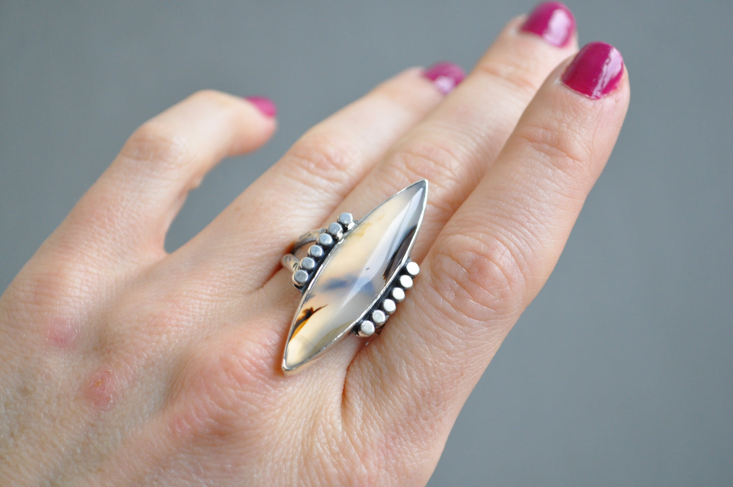 Montana Agate Ring—Size 9.5