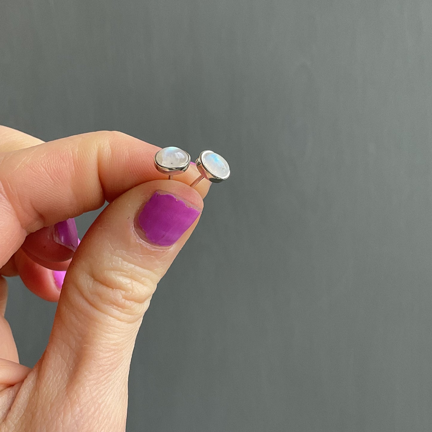 Moonstone Post Earrings