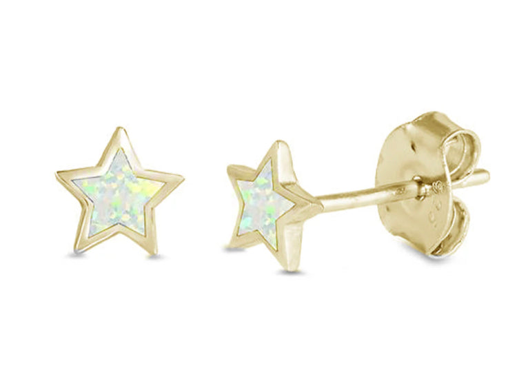 Opal Star Stud Earrings