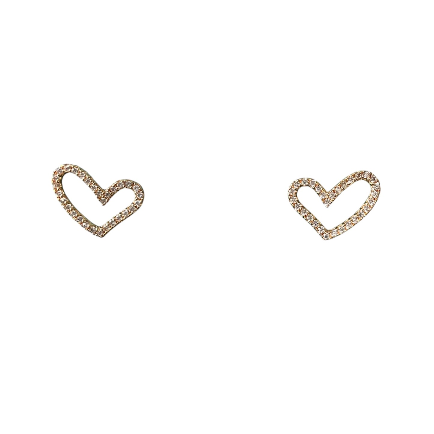 Pave Heart Post Earrings