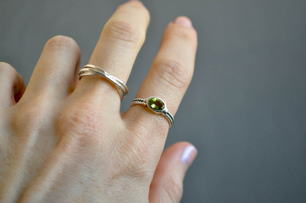 Peridot Twist Ring