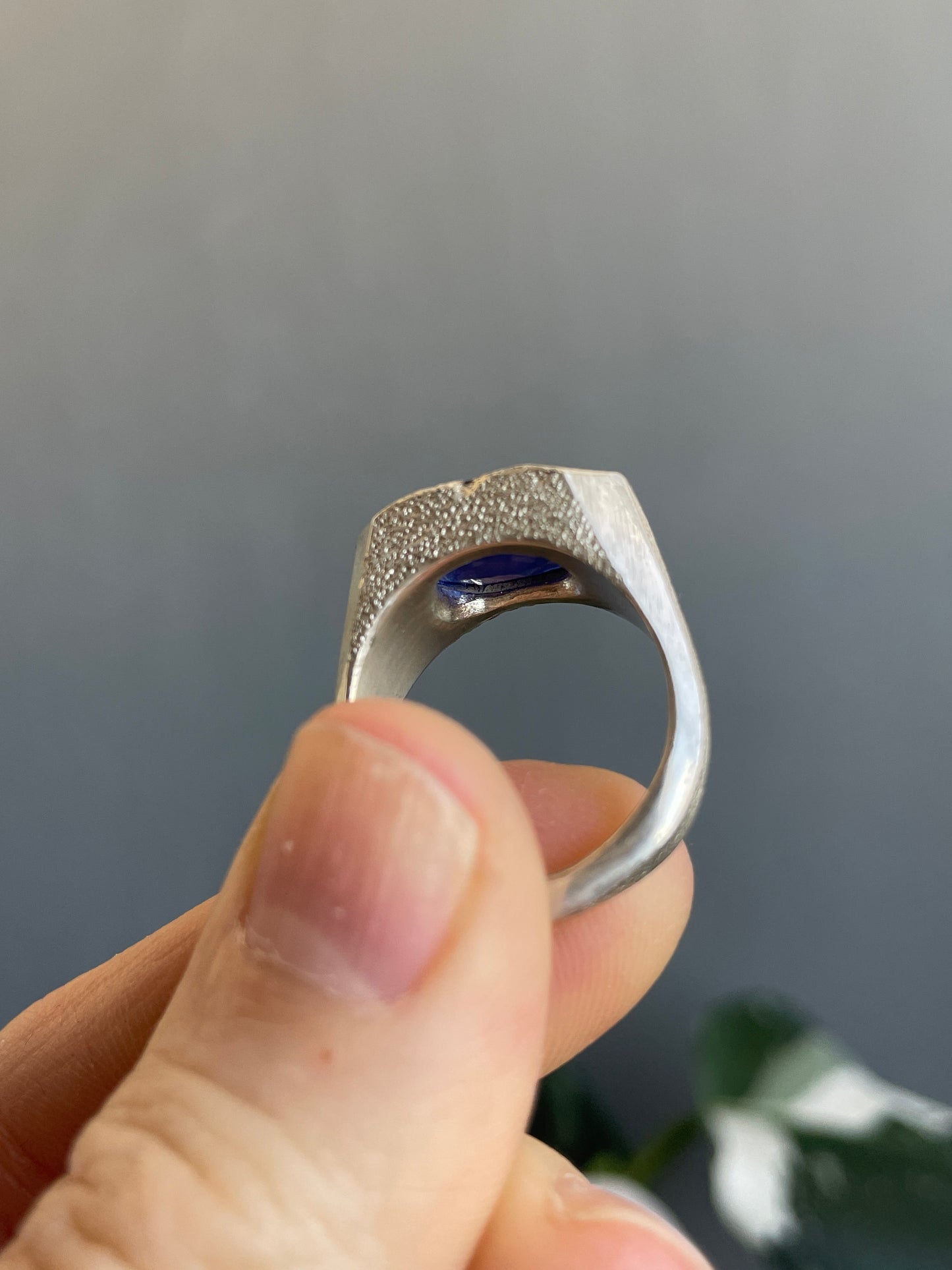 Sapphire Amulet Ring—Size 6.5