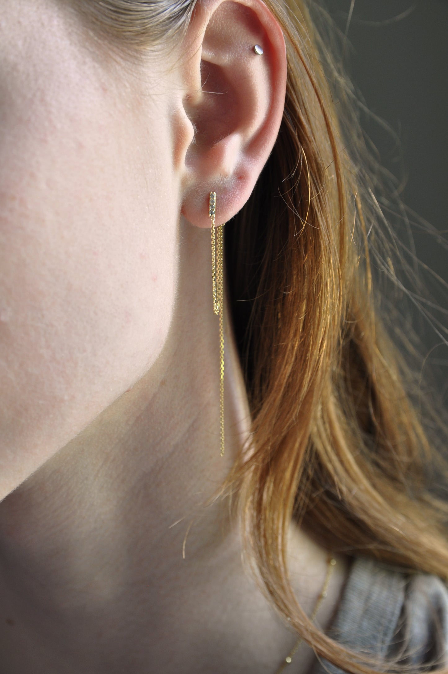 Stardust Bar and Chain Earrings