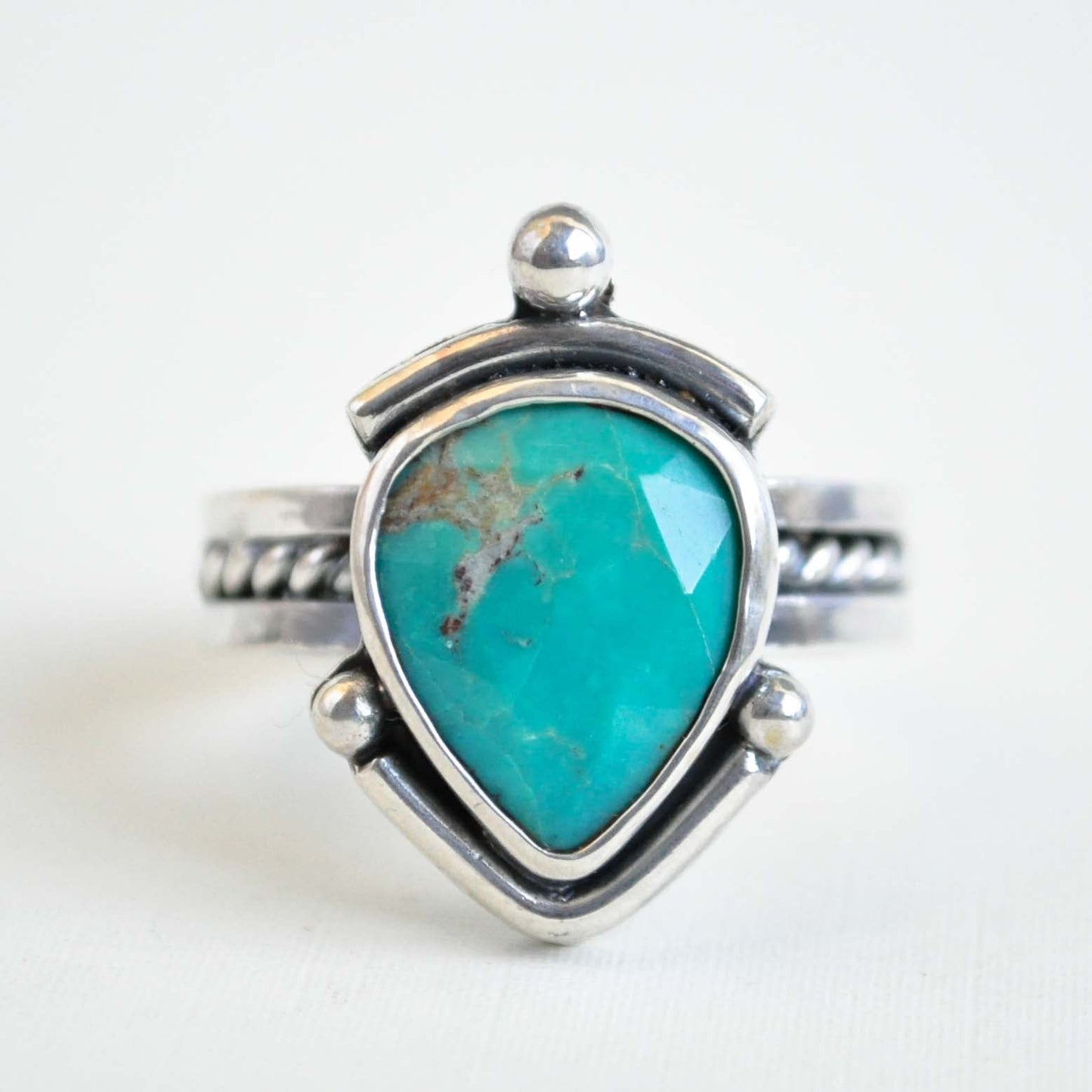Turquoise Teardrop Ring—Size 10