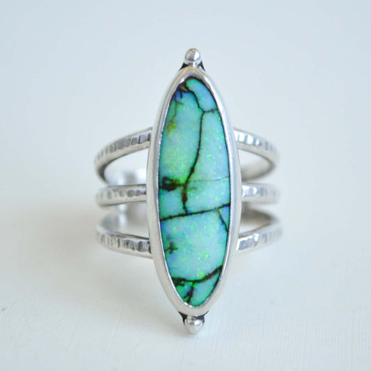 Sterling Opal Ring—Size 6.5