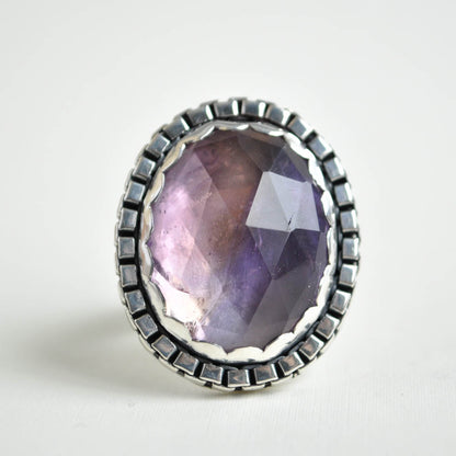 Ametrine Box Chain Ring —Size 7