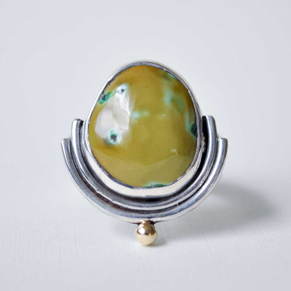 Green Turquoise Ring—Size 6.5