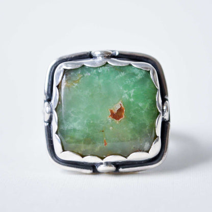 Chrysoprase Window Ring—Size 9