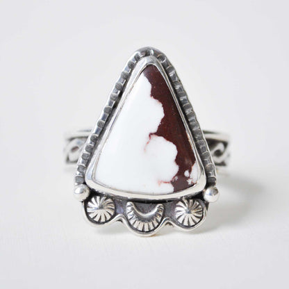 Wild Horse Jasper Shield Ring—Size 9