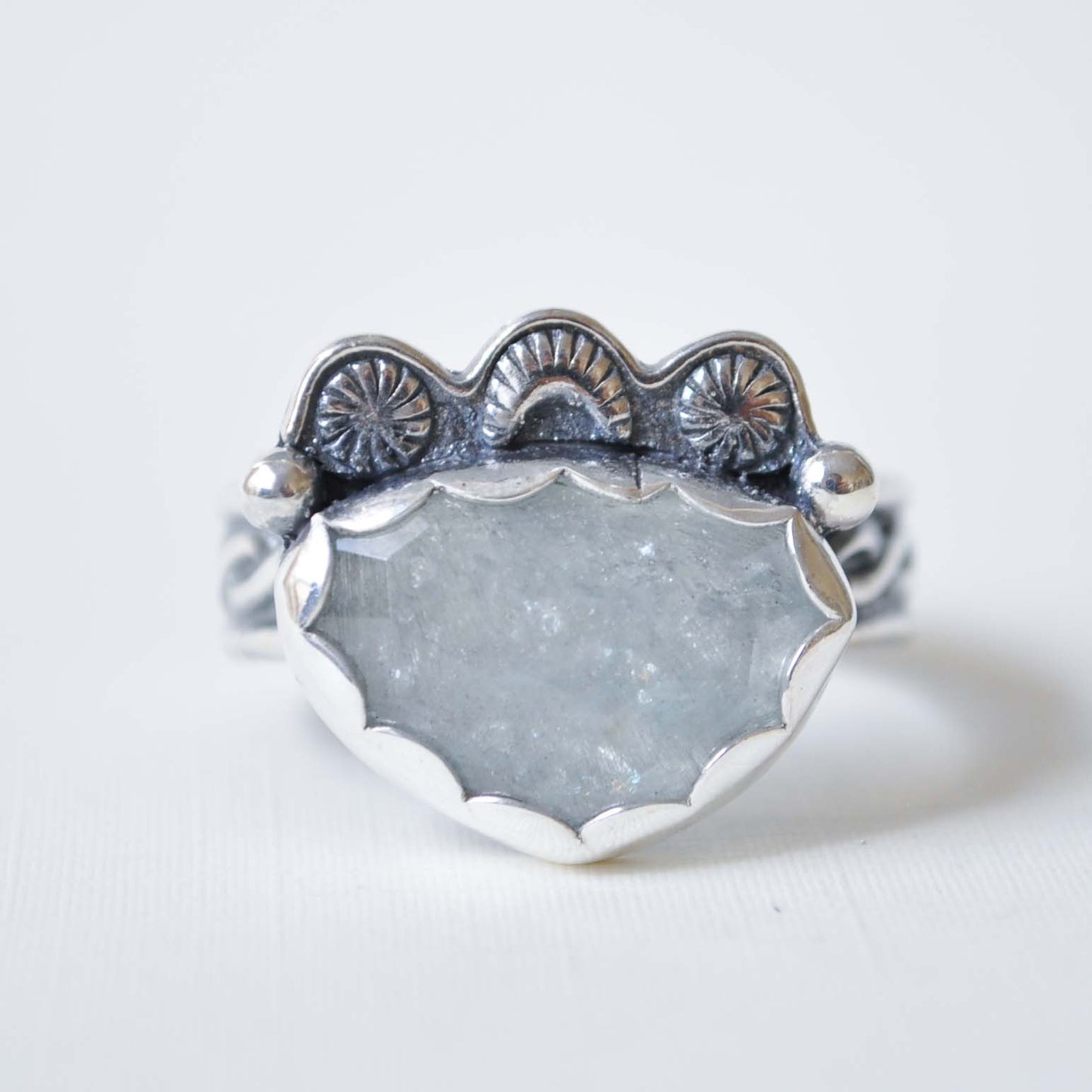 Aquamarine Cloud Ring—Size 10