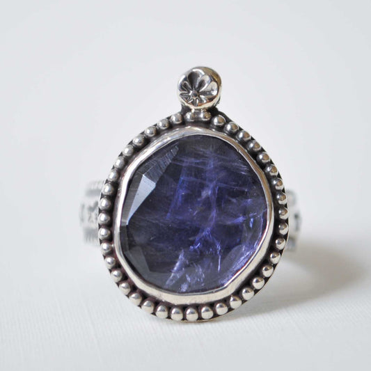 Iolite Star Dot Ring—Size 7.5