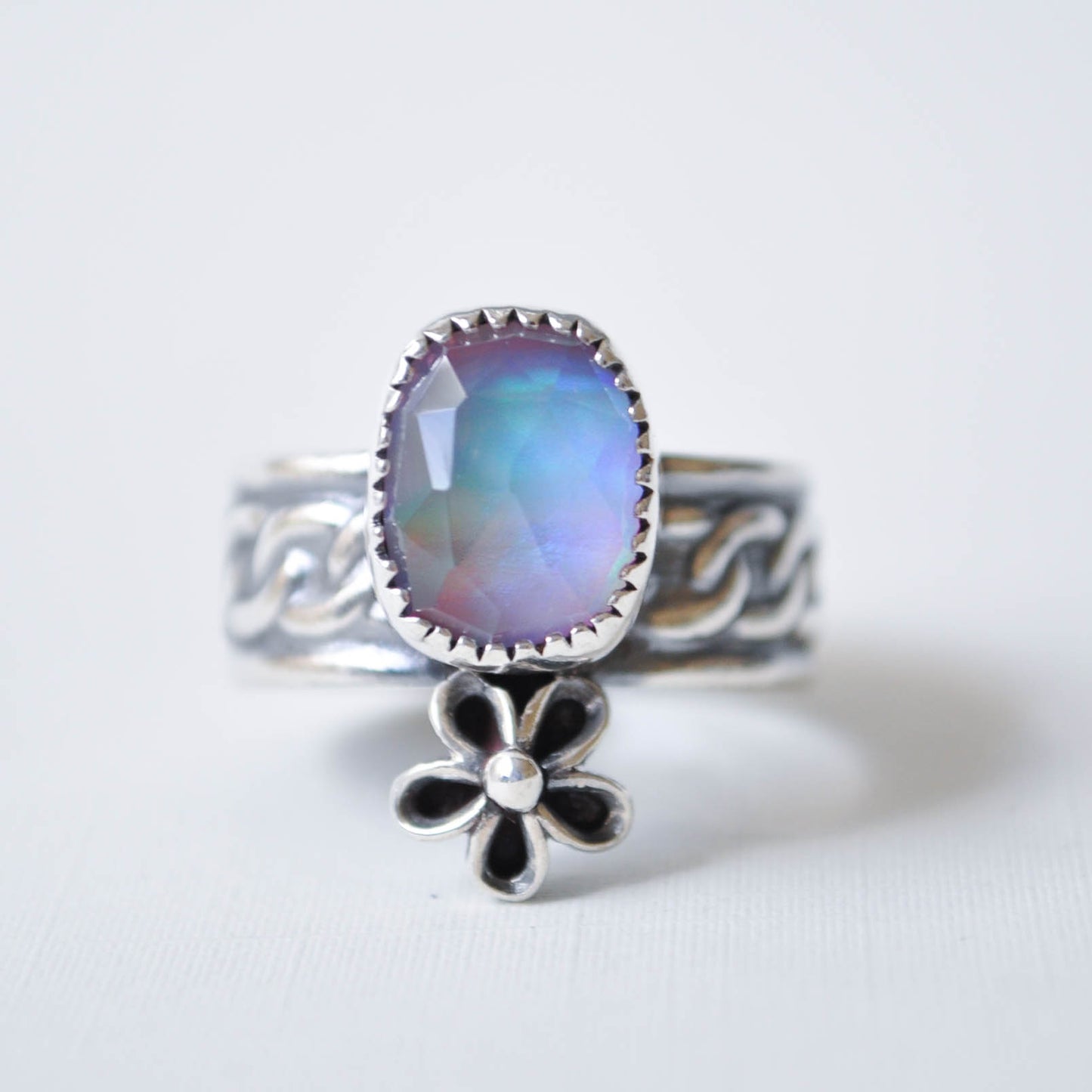 Auora Opal Daisy Ring—Size 7.5