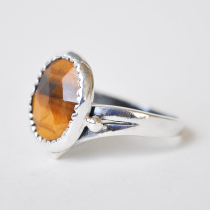 Tigers Eye Shield Ring—Size 9