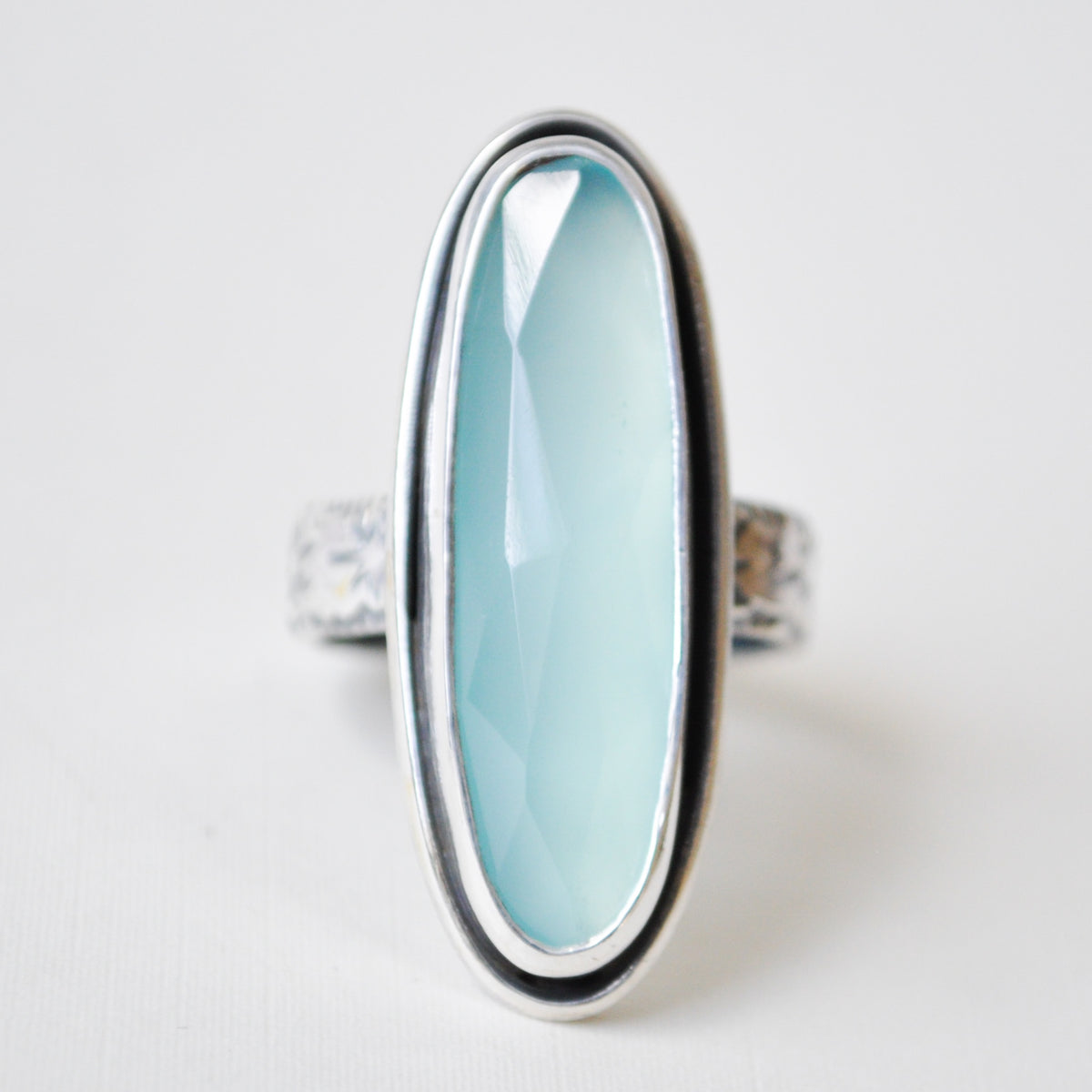 Chalcedony Starscape Ring—Size 8