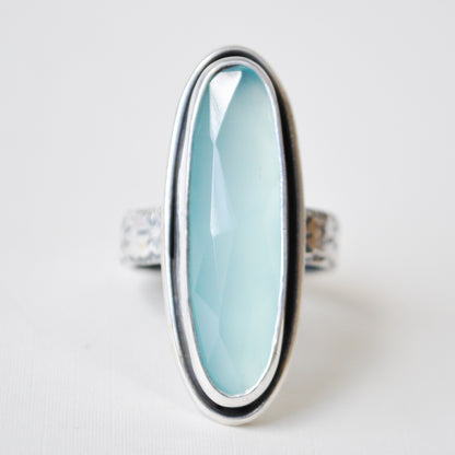 Chalcedony Starscape Ring—Size 8