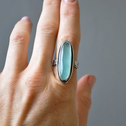 Chalcedony Starscape Ring—Size 8