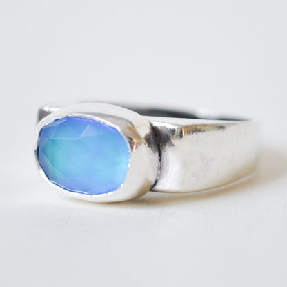 Aurora Opal Signet Ring—Size 8.5