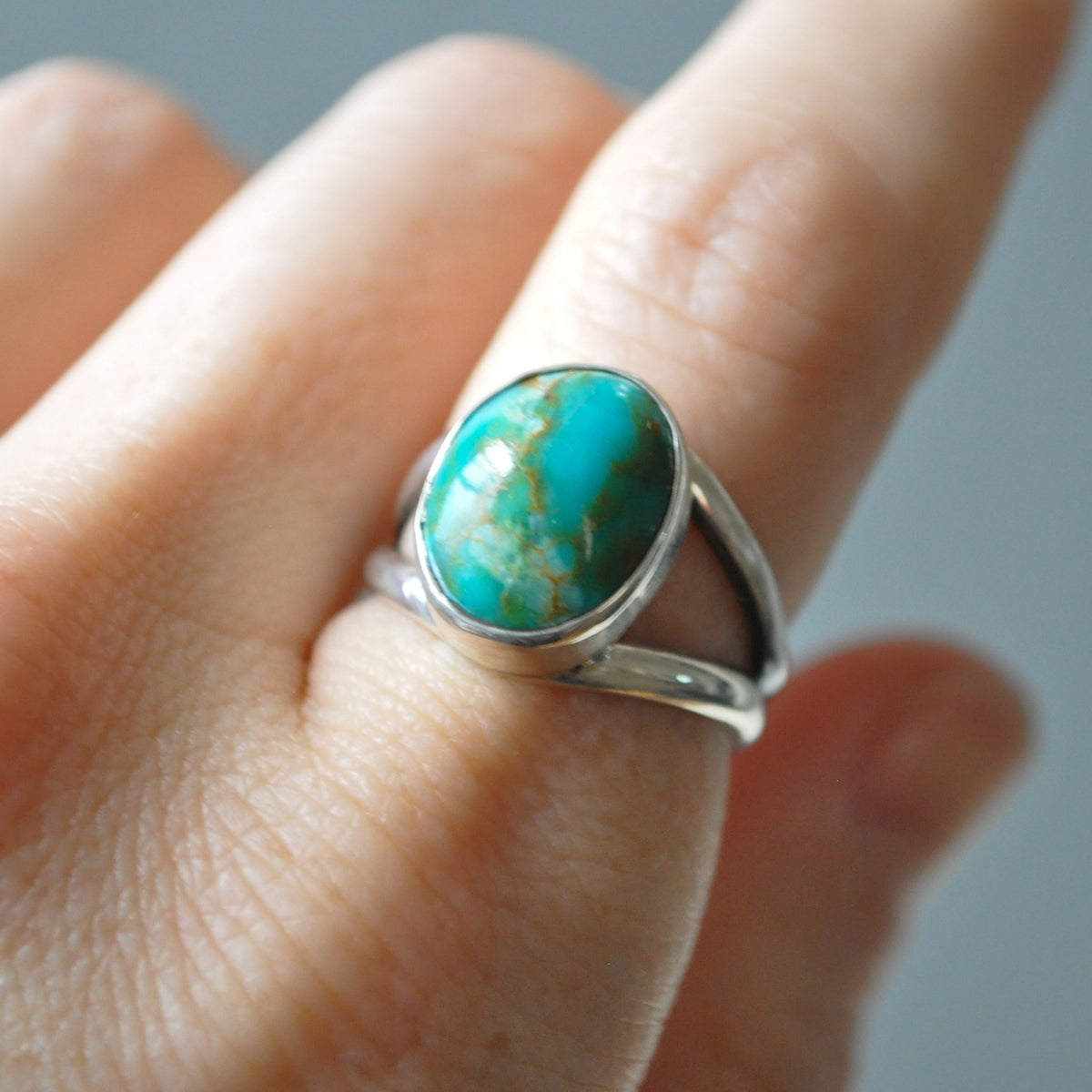 Turquoise Split Ring—Size 6.5