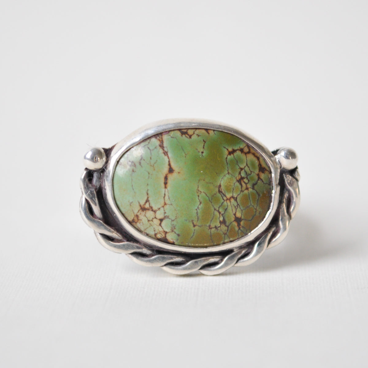 Turquoise Braid Ring—Size 8