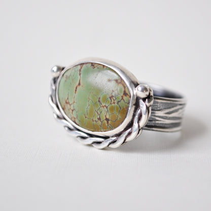 Turquoise Braid Ring—Size 8