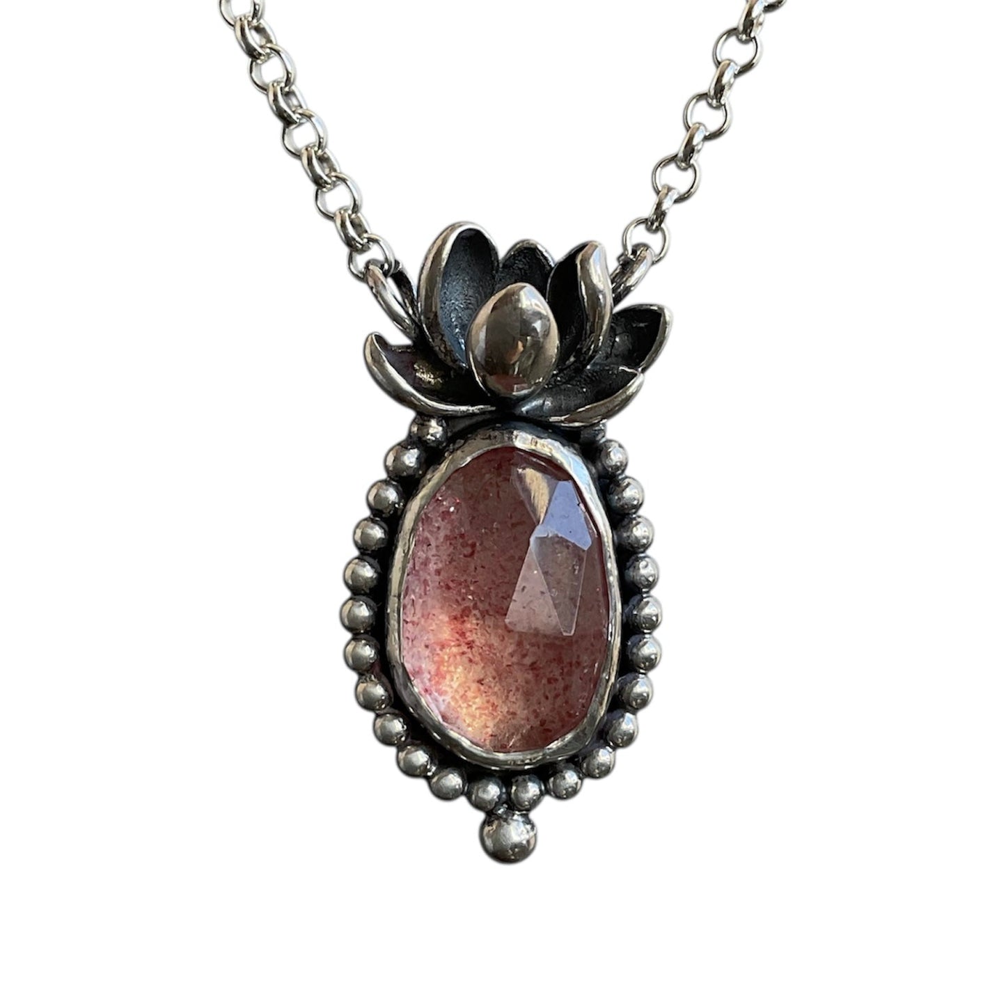 Lotus Blossom Gemstone Necklace