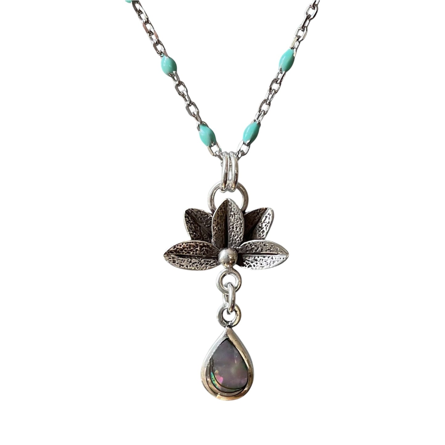 Abalone Lotus Necklace