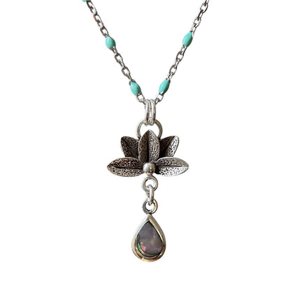 Abalone Lotus Necklace