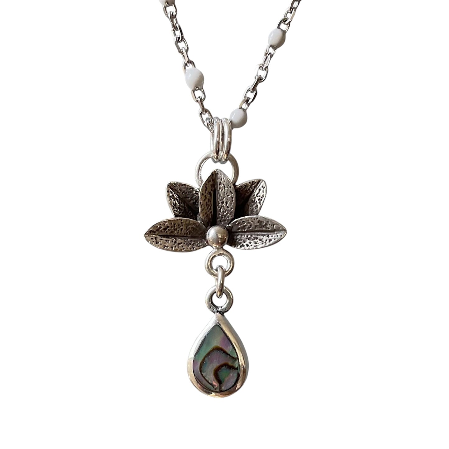Abalone Lotus Necklace