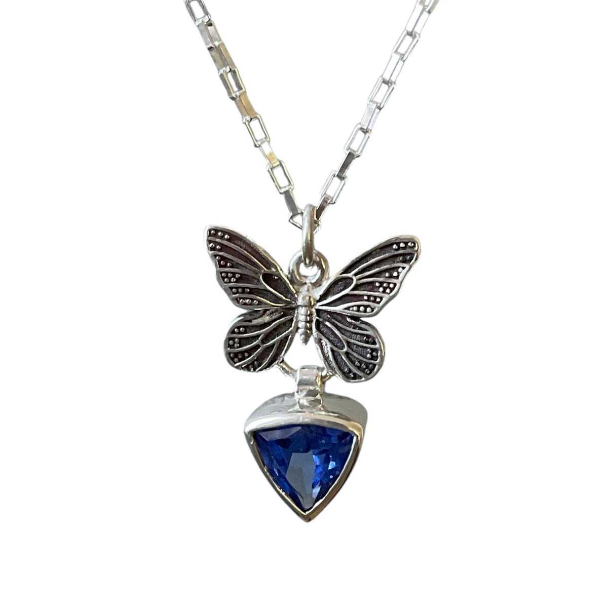 Tanzanite Triangle Drop Necklace