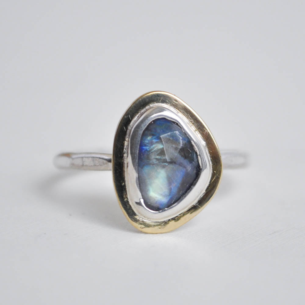 Moonstone Halo Ring