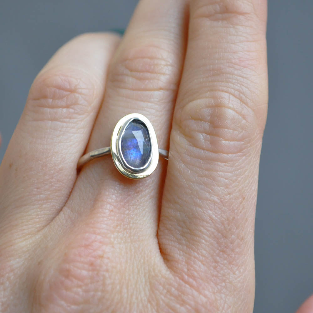 Moonstone Halo Ring