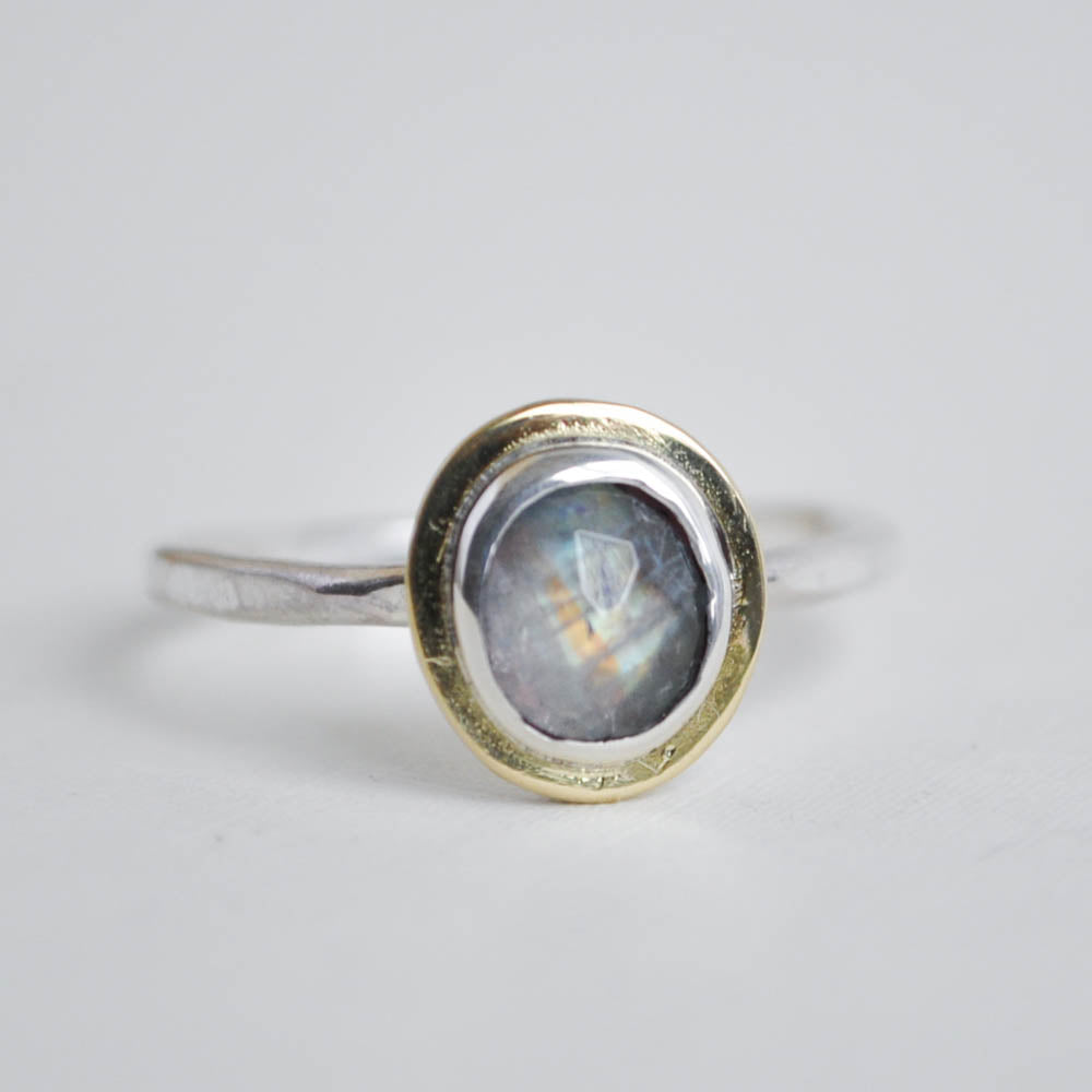 Moonstone Halo Ring
