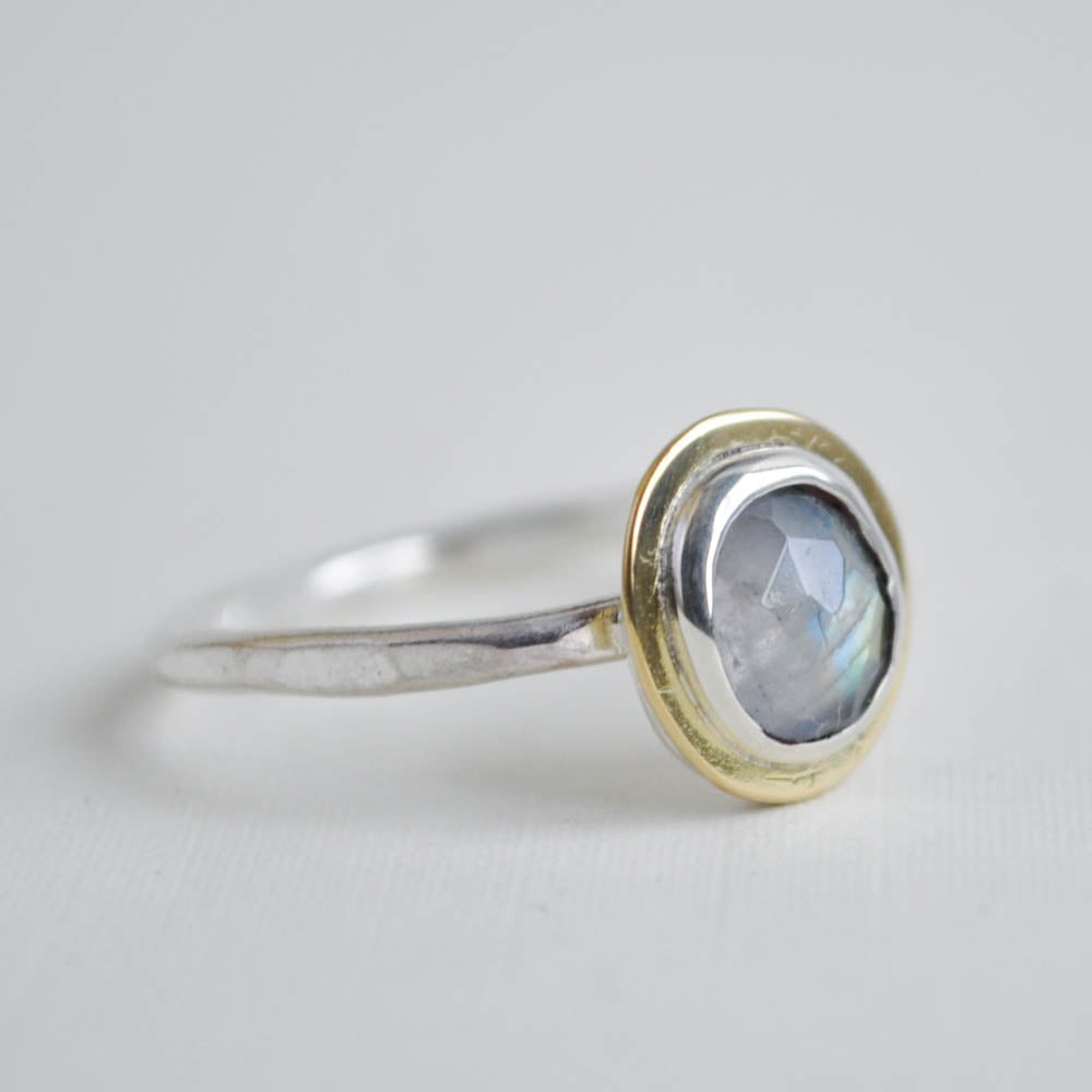 Moonstone Halo Ring