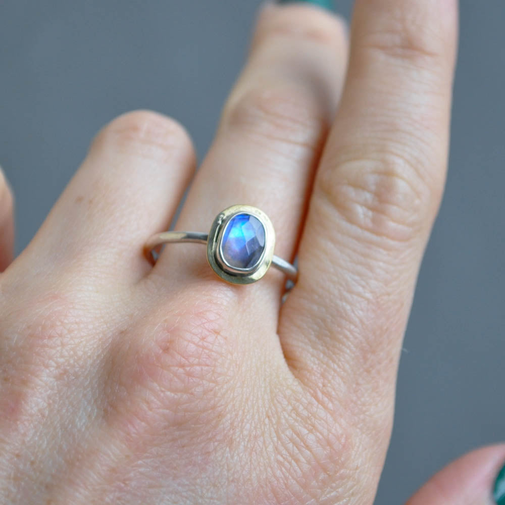 Moonstone Halo Ring