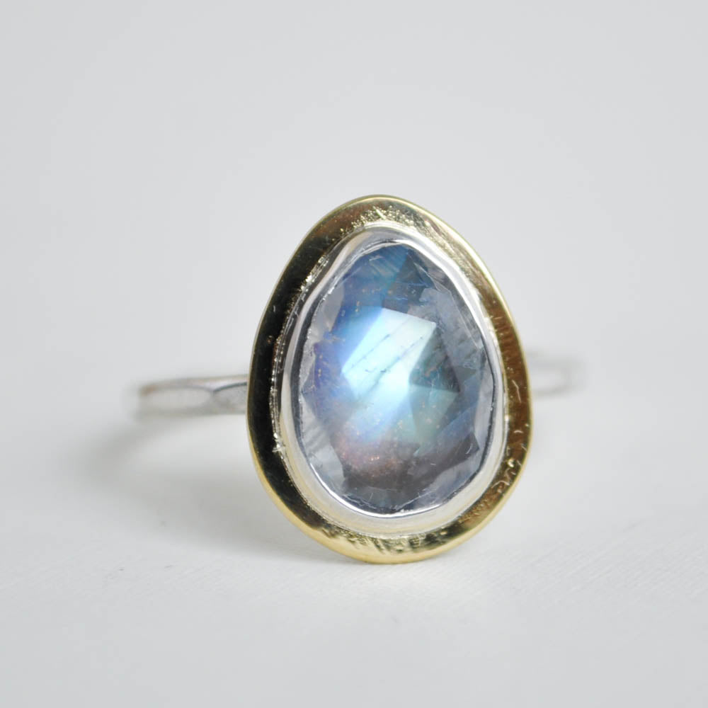 Moonstone Halo Ring