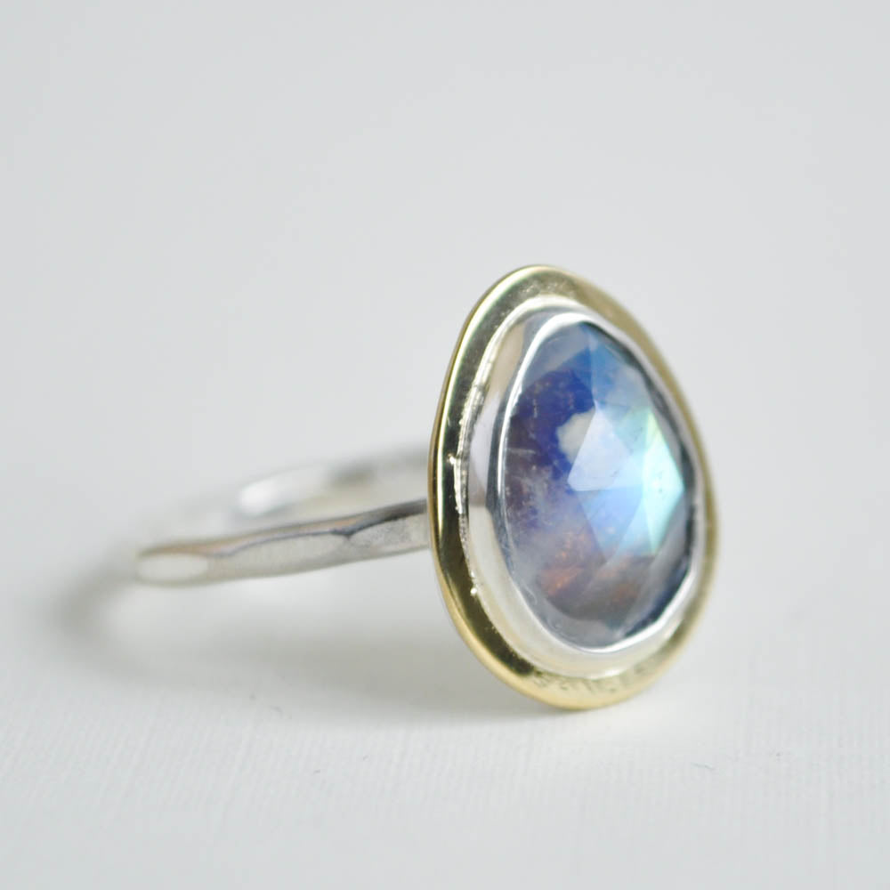 Moonstone Halo Ring