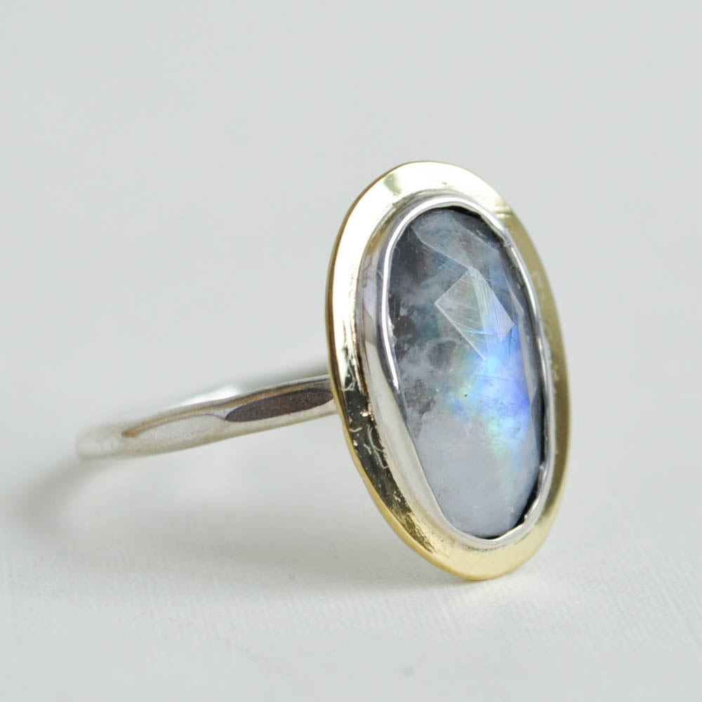Moonstone Halo Ring
