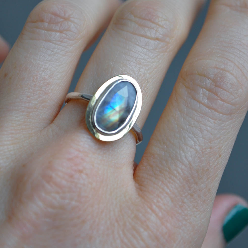 Moonstone Halo Ring