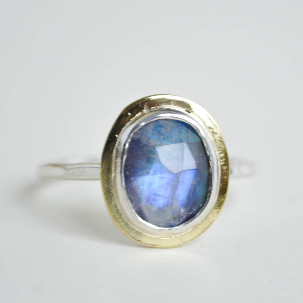 Moonstone Halo Ring